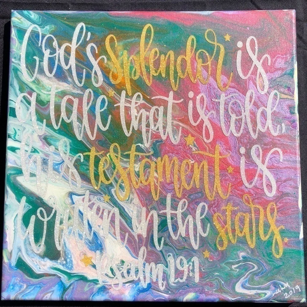 𝅺CUSTOM Inspirational 12” Square Acrylic and Resin Wall Art